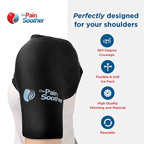 Shoulder Ice Pack, Shoulder Pain Relief Rotator Cuff Cold Therapy for Left  or Right Shoulder, Reusable Flexible Compression Shoulder Gel Cold Pack